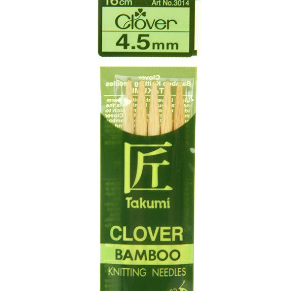 Clover Takumi Bamboo Knitting Needles - 4.5mm - 5pk