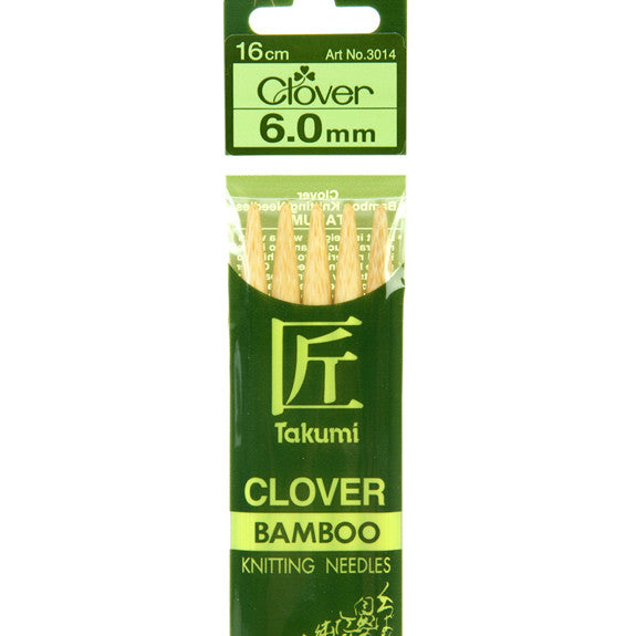 Clover Takumi Bamboo Knitting Needles - 6.0mm - 5pk