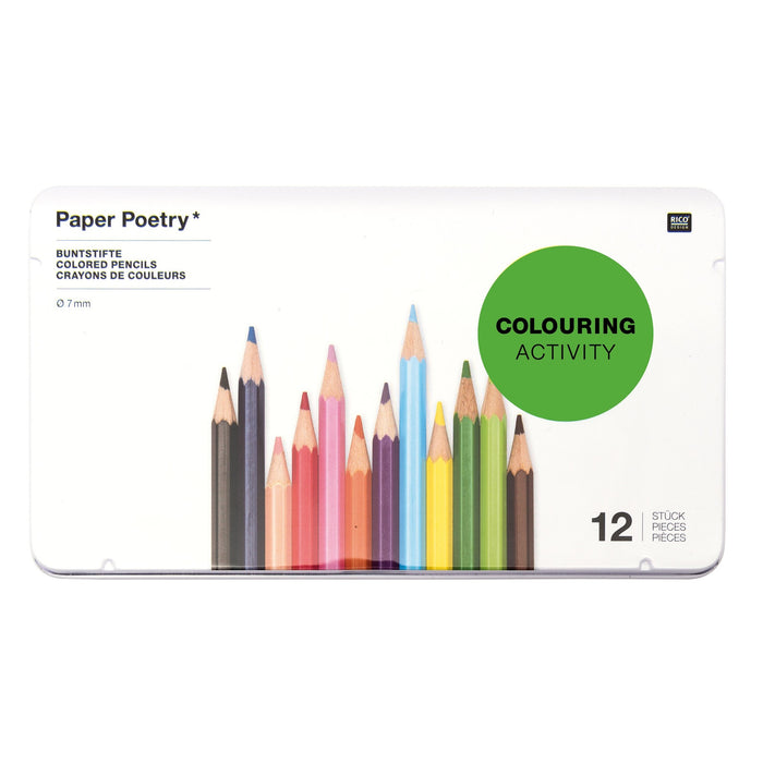 Coloured Pencils In Tinbox 12