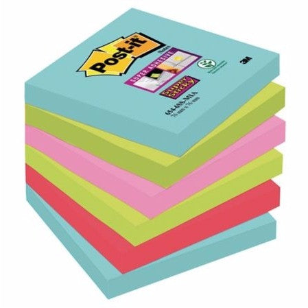Post-It Super Sticky Miami Notes 76x76mm Pack of 6