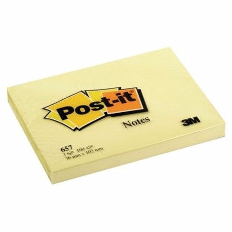 Post-It Notes Canary Yellow 102x76mm
