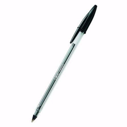 Bic Cristal Ball Point Black Pens 0.4mm Line Width - Box of 10