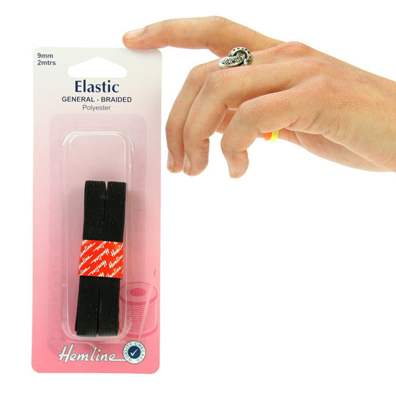 Hemline - Flat Elastic - 9mm Black