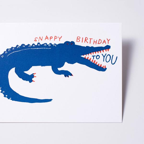 Egg Press Card Alligator Snappy Birthday