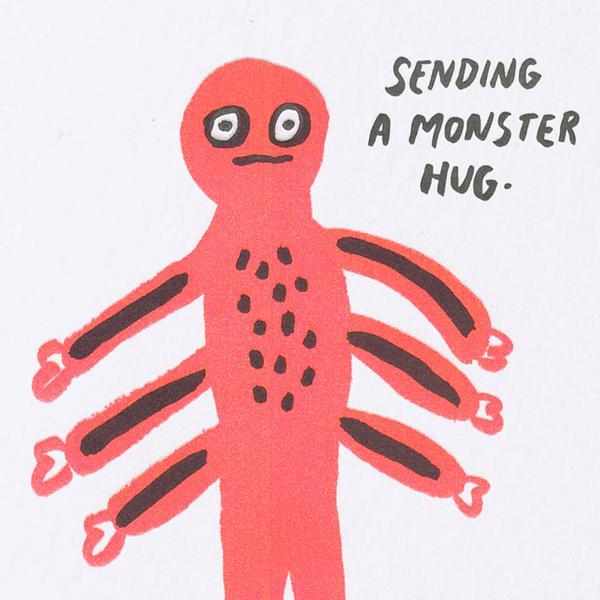 Egg Press Card Monster Hugs (Fluro)