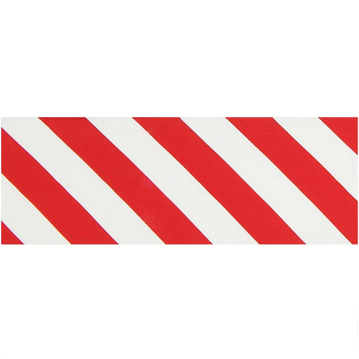 Rico Polyester Striped Ribbon, Red & White 38mm x 3m