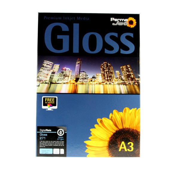 A3 PermaJet Digital Photo Paper 271 Gloss - 271gsm - 25pk