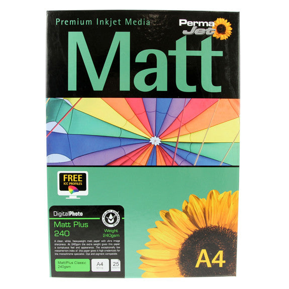 A4 PermaJet Digital Photo Paper Matt/Plus - 240gsm - 25pk