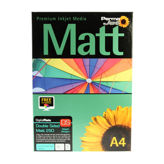 A4 PermaJet Digital Photo Paper Double-Sided Matt - 250gsm - 100pk