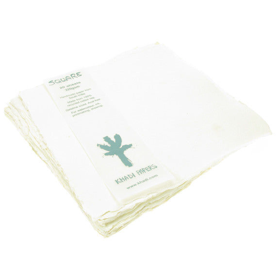 Handmade Paper made from 100% recycled Cotton . 20cmX20cm,20 sheets,320gsm.