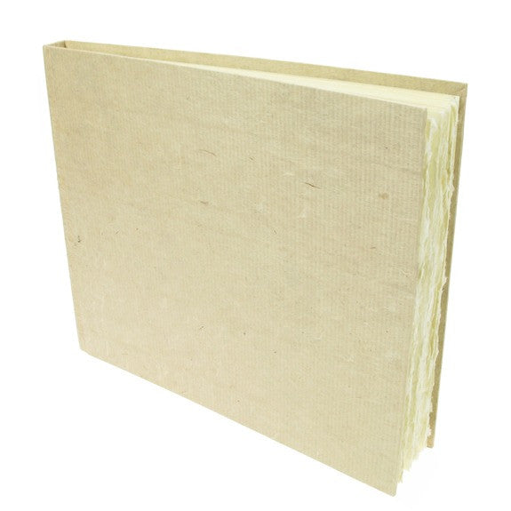 Handmade Paper Hardback Sketchbook Large, white rough, 21cm x 25cm. 210gsm