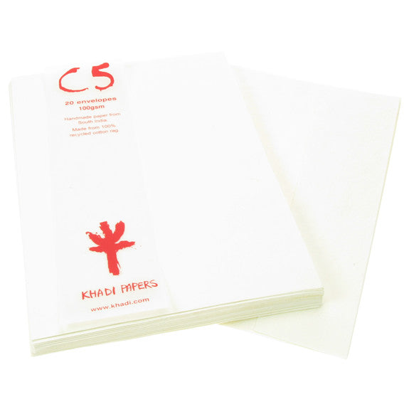 Handmade Recycled Envelopes, 100gsm, 20 envelopes.