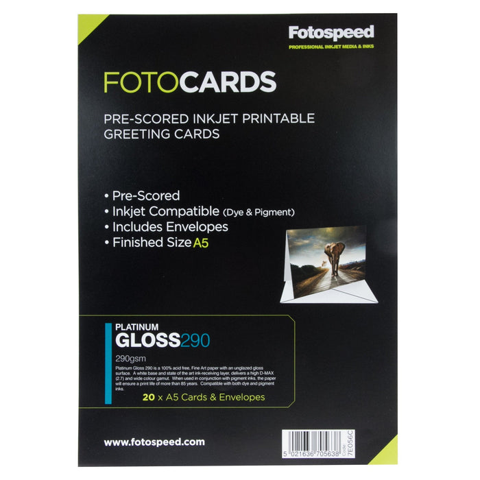 Fotospeed Pre-Scored Inkjet Printable Greeting Cards 300gsm A5 - 25 Pack