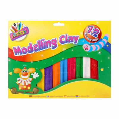 12 Colourful Strips Modelling Clay