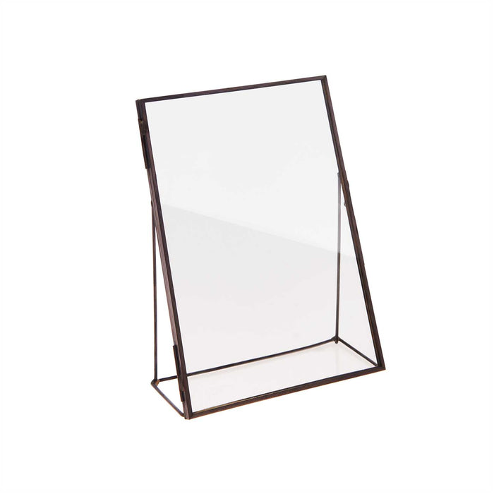 Metal Frame Standing With Double Glass Plate - Black - 13x18cm
