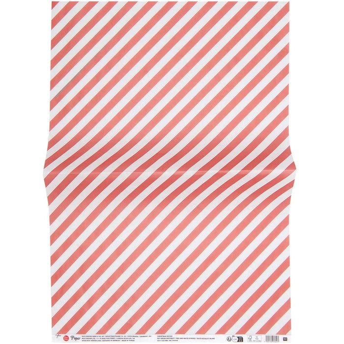 Rico Paper Patch Christmas Rocks! Red and White Stripes