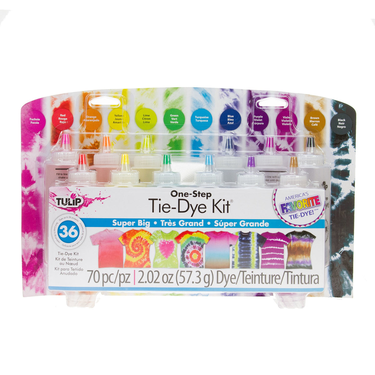 Tulip One-Step Tie-Dye Kit Wildflower – Tinta Per Tessuti Fai Da Te, 3 Colori Coordinati, Non Tossico