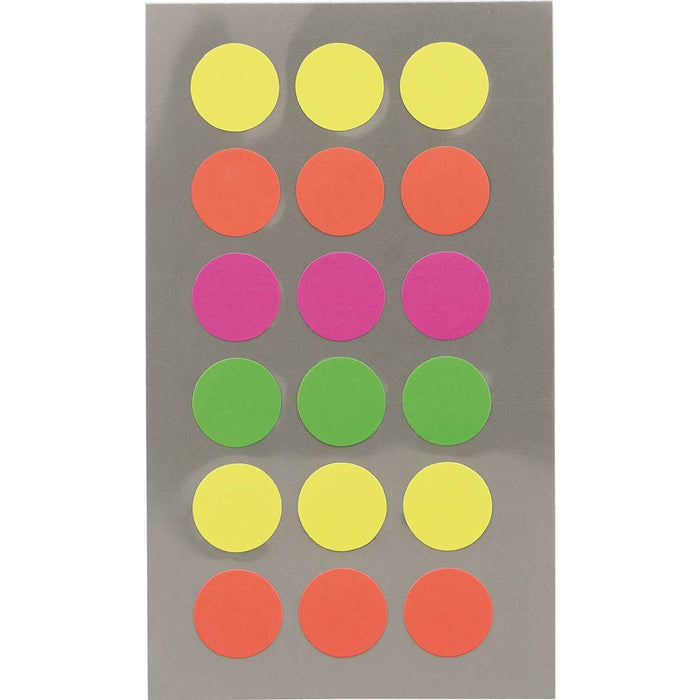 Rico Office Stick Neon Dots 15mm 4 Sheets 7x15.5 cm