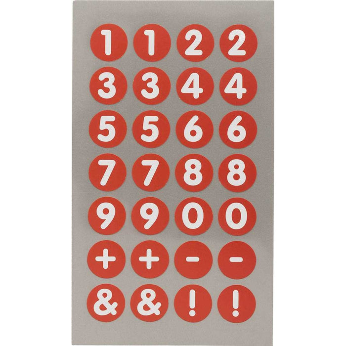 Rico Office Stick Numbers Red 13mm 4 Sheets 7x15.5 cm