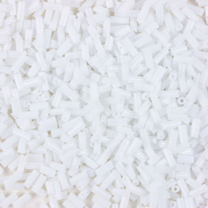 Rico Rod Shaped Bead Opaque White6.75mm