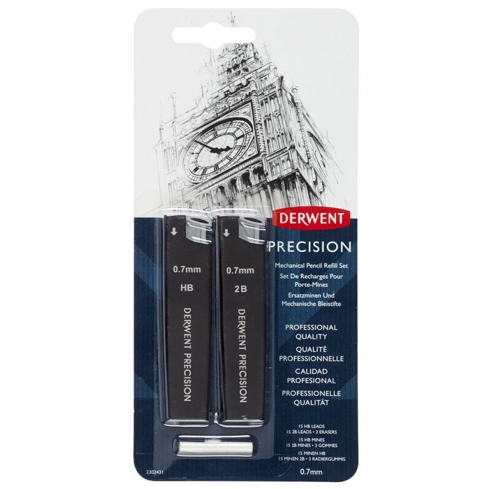 Derwent Precision Mechanical Pencil 0.7 Refill Set