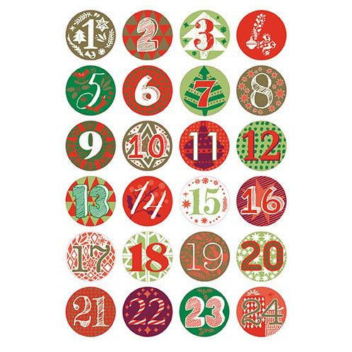 Rico - Advent Calendar Buttons /Green/Red