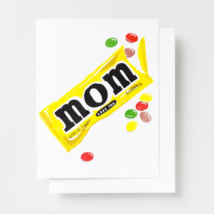 Yellow Owl Risograph Card - Love You Mom