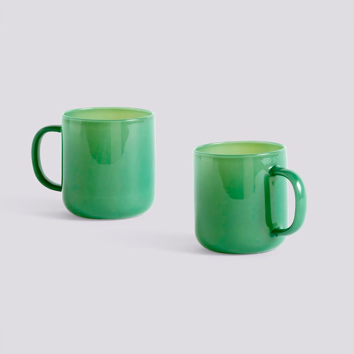 Borosilicate Glass Mug Set of 2 Jade Green