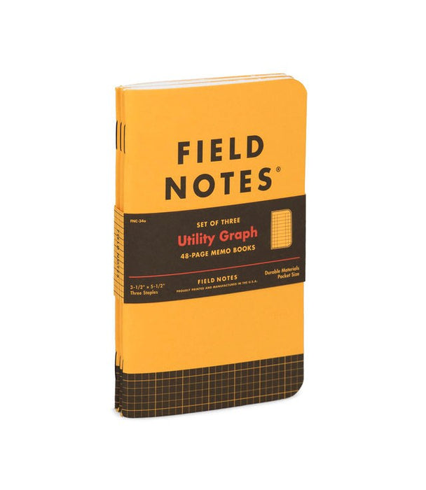 FIELD NOTES Pack of 3 - Utility - Three 48-Page Memo Books