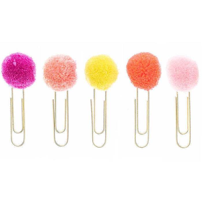 Paper Clips With Pompoms