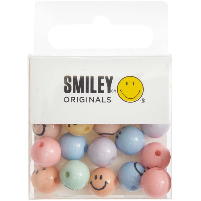 Smiley Beads Round Rainbow Smokey Pastel