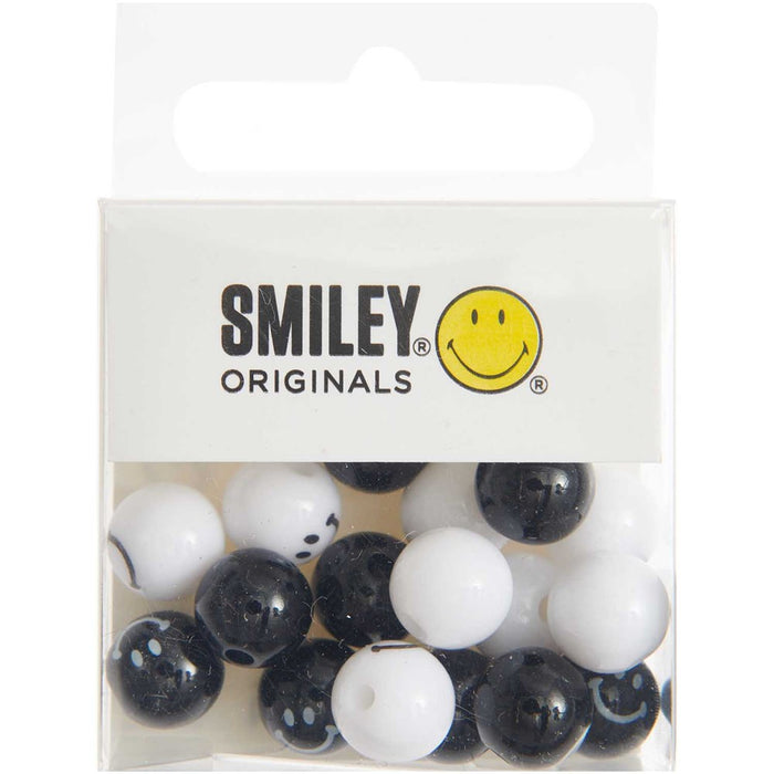 Smiley Beads Round Black / White