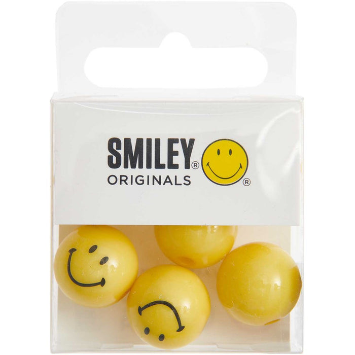 Smiley Beads Round Yellow