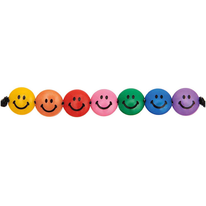 Smiley Beads Lentil Shaped Rainbow Classic