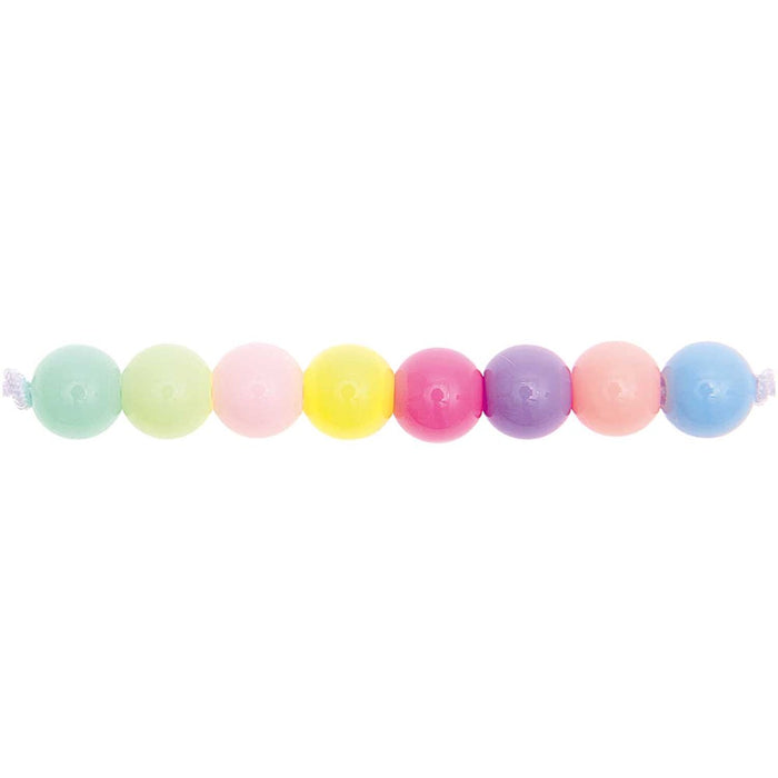 Plastic Beads Rainbow Pastel Glossy Mix ? 6