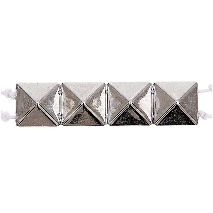 Pyramid Beads Square M Silver