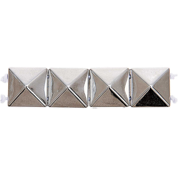 Pyramid Beads Square L Silver