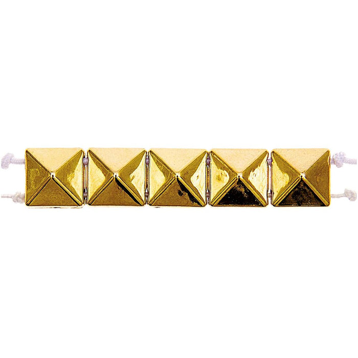 Pyramid Beads Square S Gold
