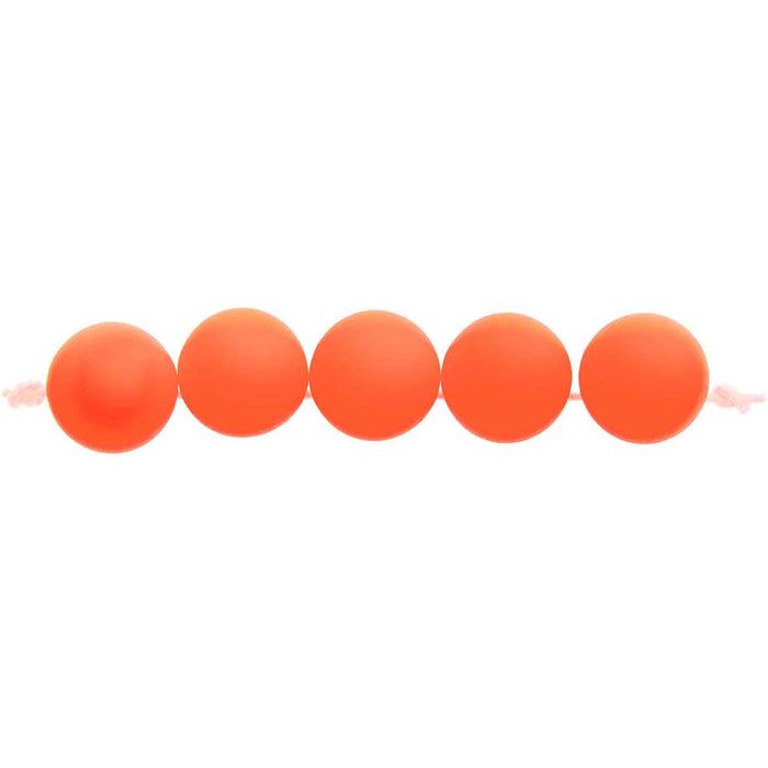 Plastic Beads Neon Orange