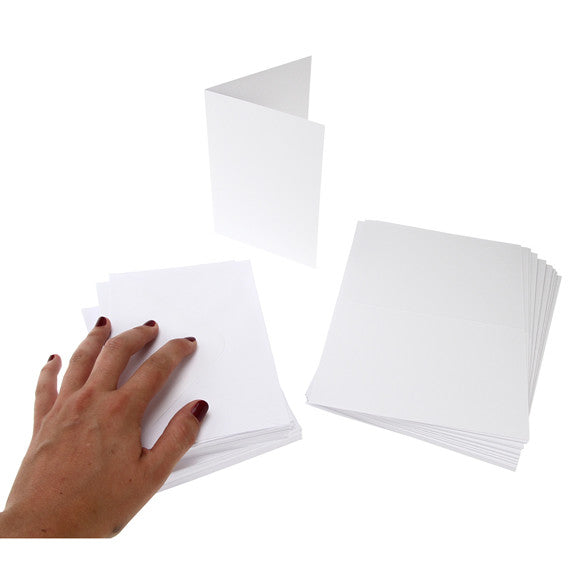 Cards Single Fold A6 White Budget 50 Pk