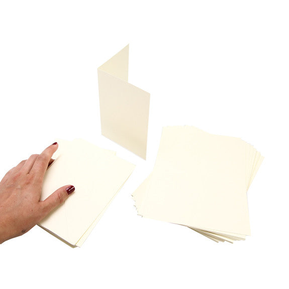 Cards Single Fold A6 Cream Budget  50 Pack