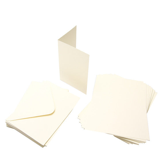 Cards Single Fold A6 Cream Budget  50 Pack