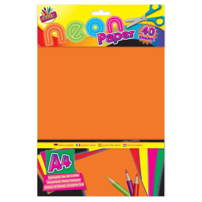 A4 Pack Neon Paper Pack - 40 sheets
