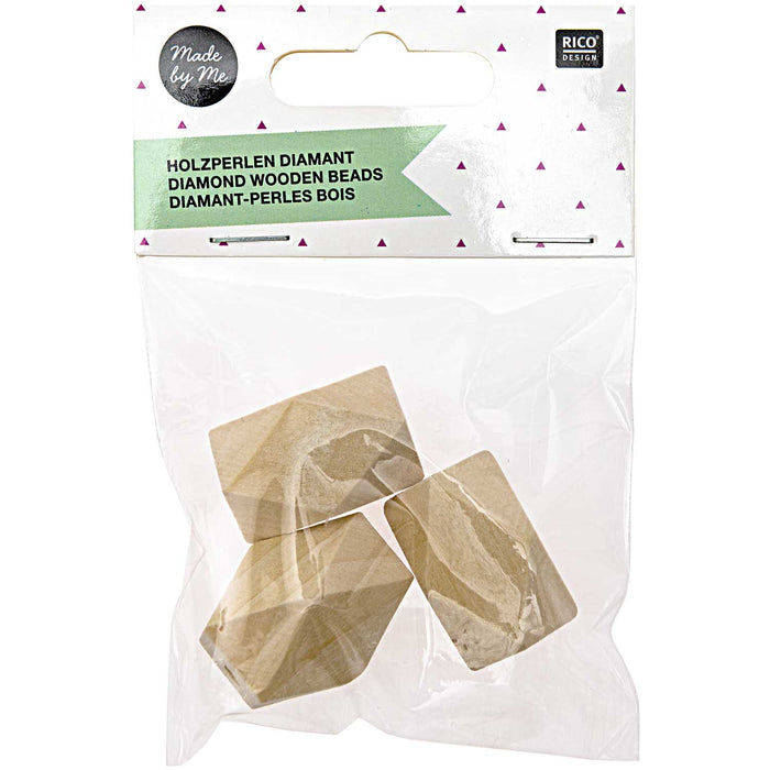 Rico Diamond Shaped Wooden Beads