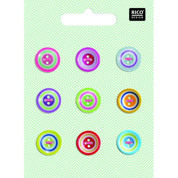 Rico - Button Mix. Mixed Colors 9 Pcs.