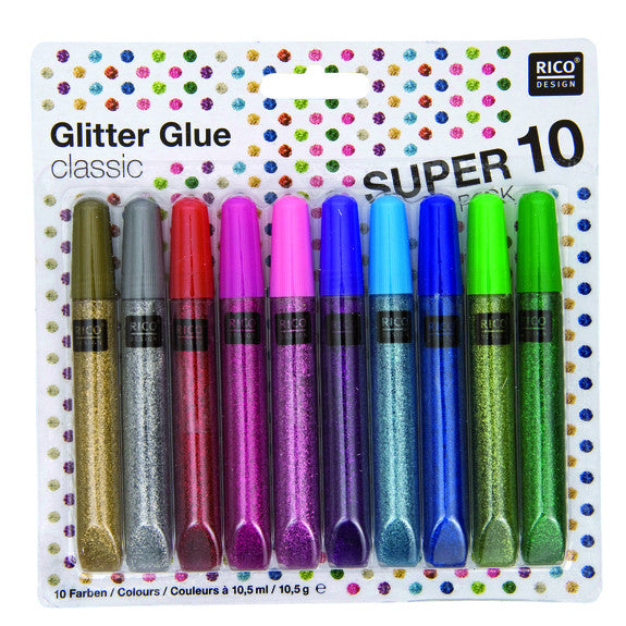 Rico - Glitter Glue Classic 10 Tubes 10 Colours A 10.5 ml