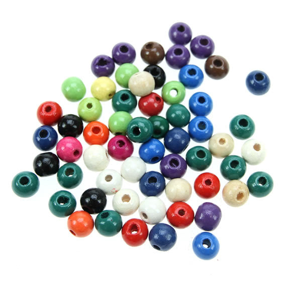 Rico - Wood Beads Multcol. 60 x 10 mm10 mm