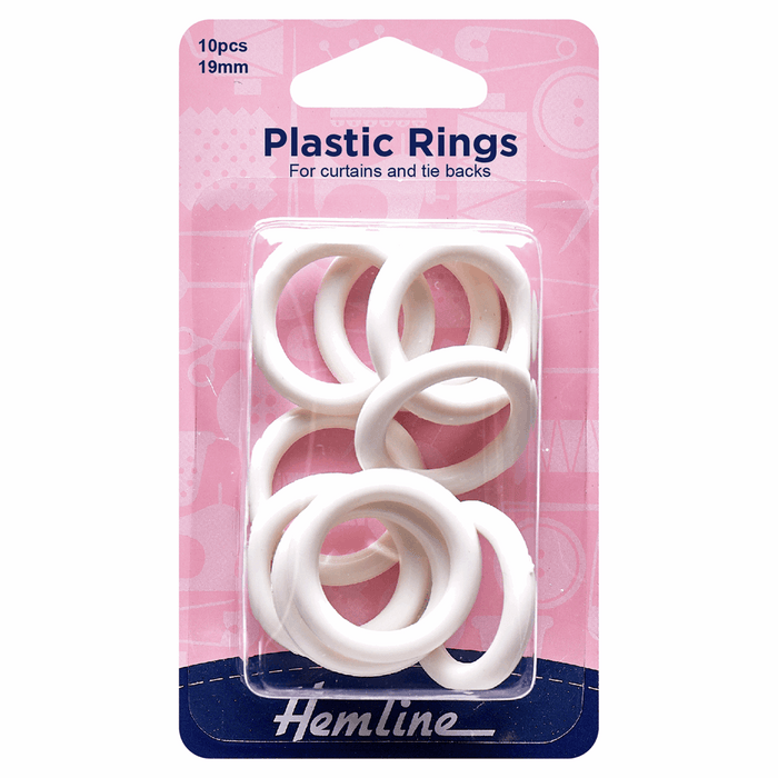 Plastic Curtain Rings - White