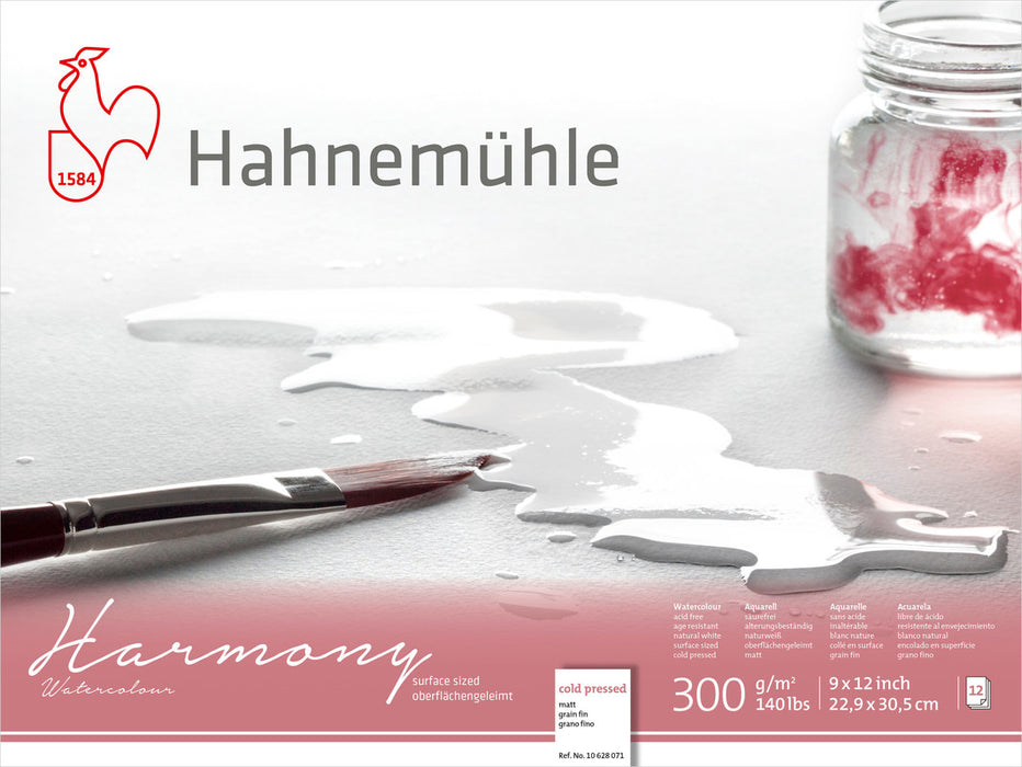 Hahnemuhle Harmony Watercolour 300gsm Cold Pressed 9"X12"
