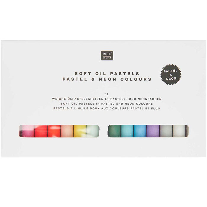 Rico: Oil Pastels 12 colours Pastel & Neon